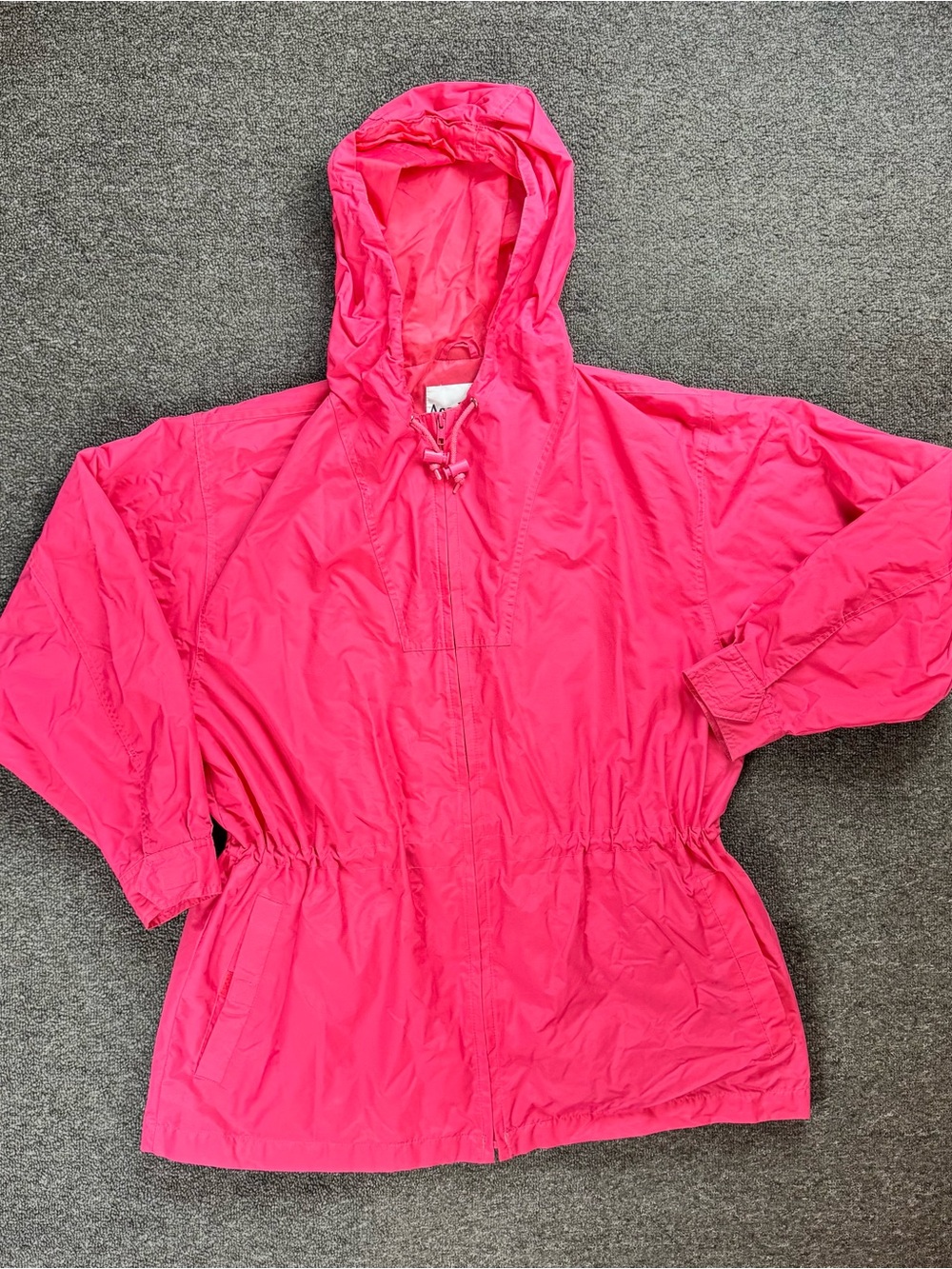 Vintage Acadia Women’s Medium Hot Pink Hooded Windbreaker Jacket